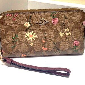 Coach Signature Canvas Wildflower Wallet